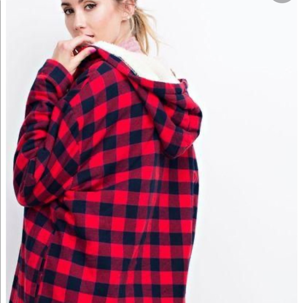 FLEECE OVERSIZED HOODED FLANNEL
